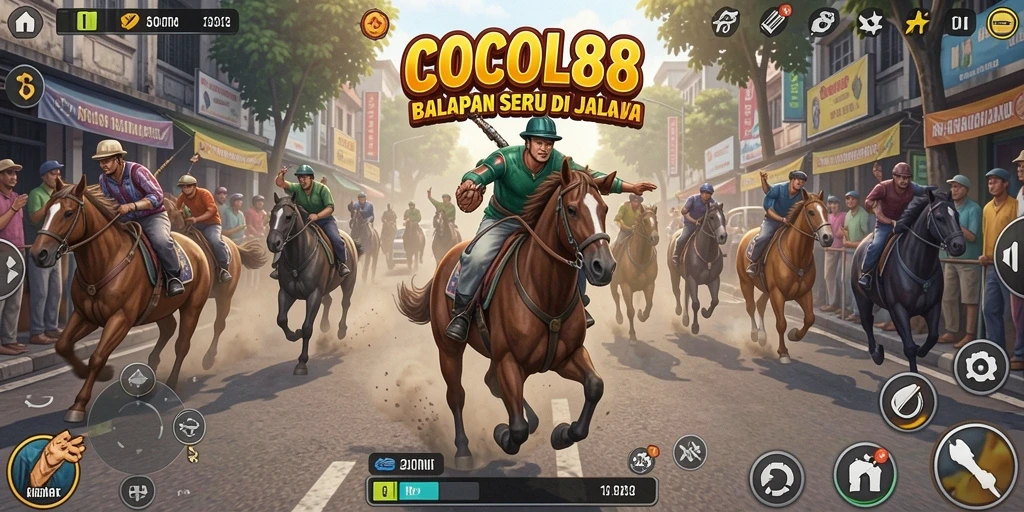 Tampilan gameplay menegangkan di COCOL88 dengan balapan yang cepat.