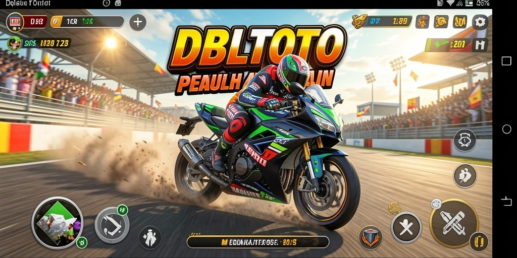 Gameplay menarik DBLTOTO dengan balapan motor yang seru.