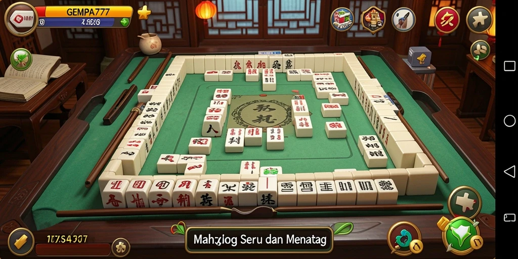 Screenshot gameplay GEMPA777 menampilkan papan Mahjong yang menantang dan menarik.