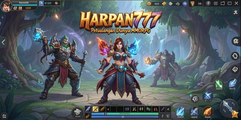 Tampilan gameplay epik di dunia fantasi HARAPAN777.