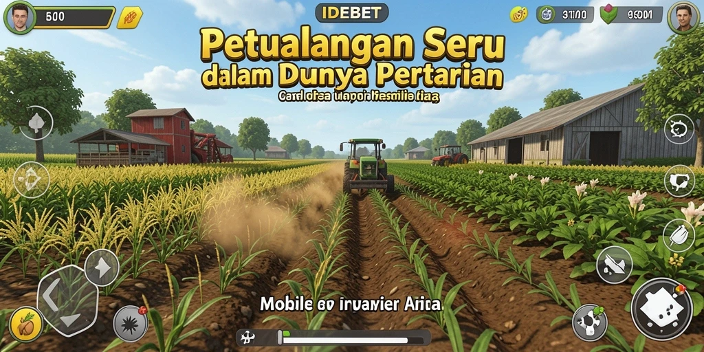 Screenshot gameplay IDEBET menunjukkan aktivitas bertani yang seru dan menyenangkan.
