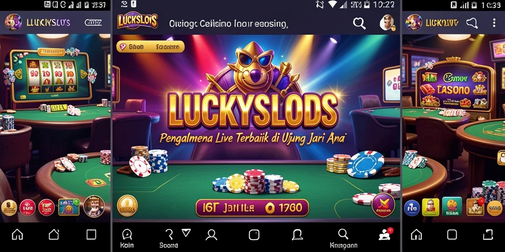 Tampilan gameplay seru di LUCKYSLOTS dengan dealer langsung.