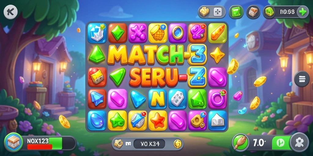Tampilan gameplay menarik dalam NOX123, penuh warna dan tantangan.