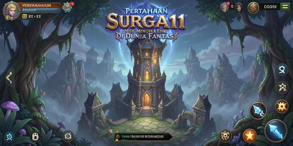Tampilan gameplay <strong>SURGA11</strong> yang menegangkan dalam pertahanan menara.