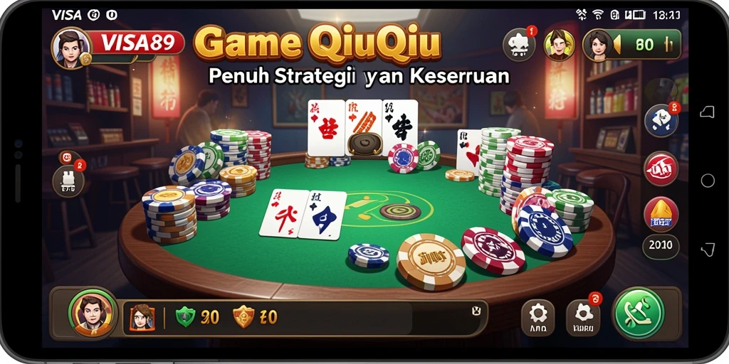 Tangkapan layar menunjukkan momen seru dalam permainan QiuQiu.